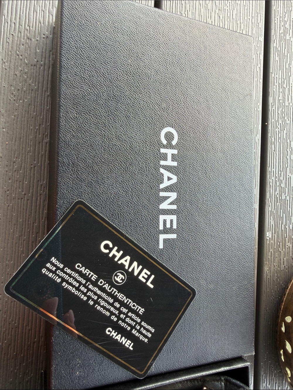 Authentic CHANEL Black Pebbled Leather Wallet with Embossed CC (with chain) - Picture 2 of 11